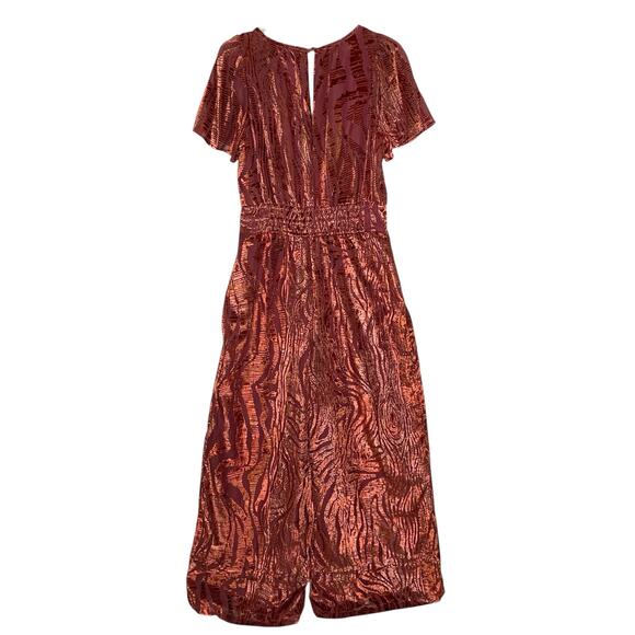 Anthropologie M NEW The Somerset Jumpsuit Velvet Burnout Edition Flowy - Picture 3 of 10
